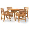 vidaXL Conjunto de jantar p/ jardim 5 pcs madeira de ac&aacute;cia maci&ccedil;a