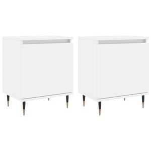 vidaXL Mesas de cabeceira 2pcs 40x30x50 cm derivados de madeira branco
