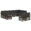 vidaXL Conjunto de Sof&aacute; de Jardim 11 pcs Cinzento vime PE