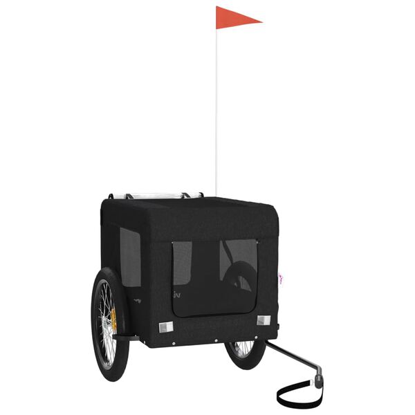 vidaXL Reboque de bicicleta p/ animais tecido oxford/ferro preto