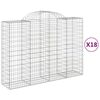 vidaXL Cestos gabião arqueados 18 pcs 200x50x140/160 ferro galvanizado