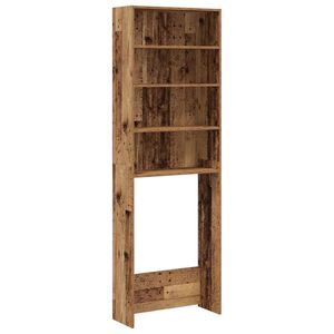vidaXL Arm&aacute;rio para m&aacute;quina de lavar roupa madeira velha 64x24x190 cm