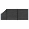 vidaXL Painel de Cerca 3 pcs WPC e Alum&iacute;nio Preto