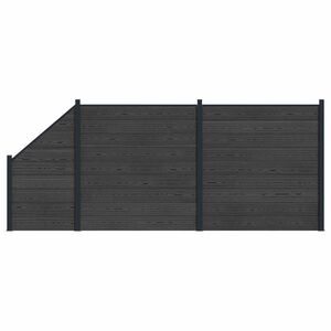 vidaXL Painel de Cerca 3 pcs WPC e Alum&iacute;nio Preto