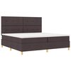 vidaXL Cama Box com colch&atilde;o Castanho escuro 200 x 200 cm tecido