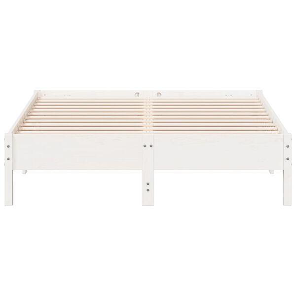 vidaXL Cama sem colch&atilde;o 160x200 cm madeira de pinho maci&ccedil;a branco