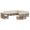 vidaXL Conjunto de Sof&aacute; de Jardim 13 pcs Bege vime PE
