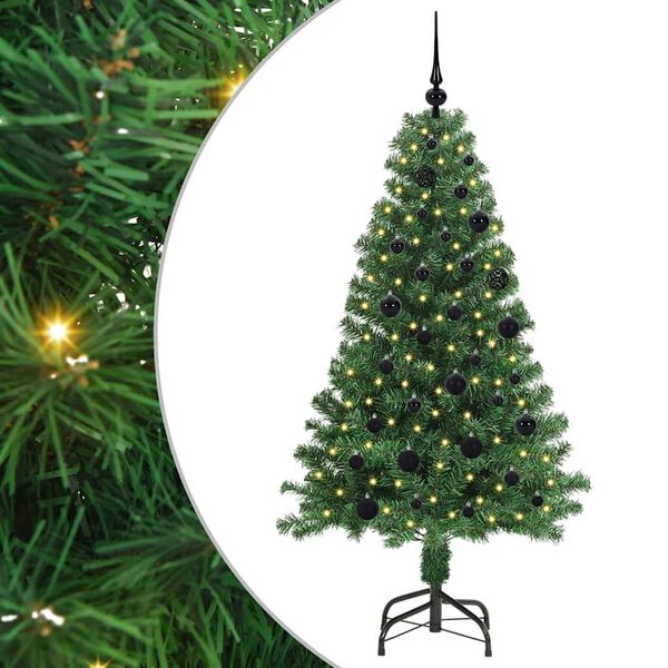 vidaXL &Aacute;rvore de Natal Artificial Verde 150 cm PVC, A&ccedil;o e Pl&aacute;stico