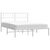 vidaXL Estrutura de cama com cabeceira 140x200 cm metal branco