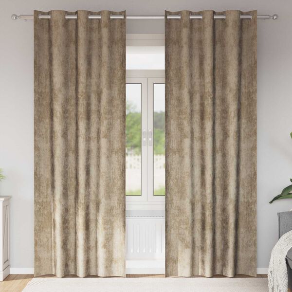 vidaXL Cortinas de Veludo 2 pcs champanhe 245 x 140 cm Veludo