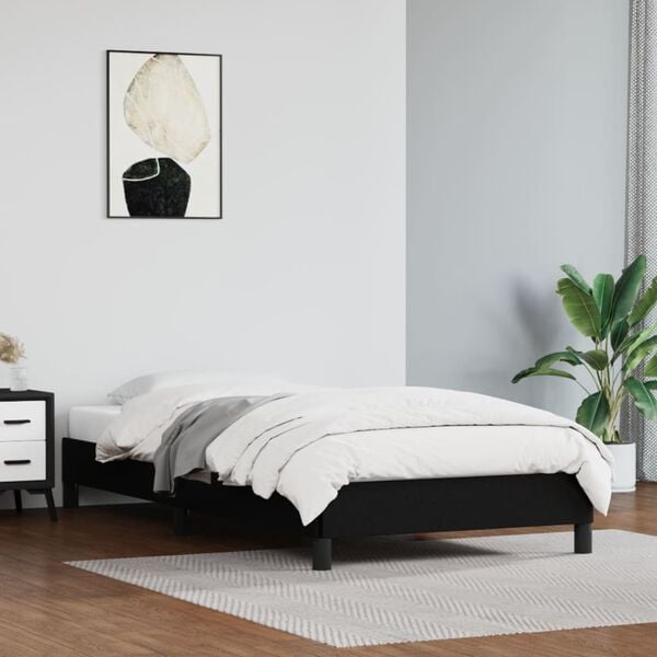 vidaXL Estrutura de cama 80x200 cm couro artificial preto