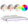 vidaXL Estrutura de cama com luzes LEDs 140x200 cm madeira maciça