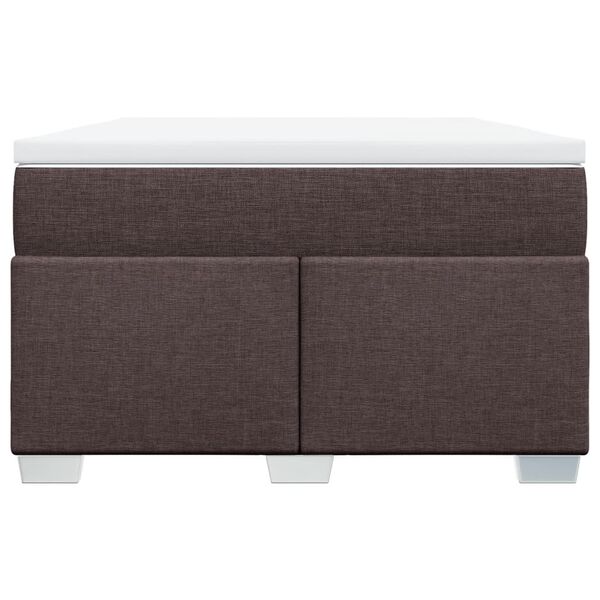 vidaXL Cama boxspring com colch&atilde;o 120x190 cm tecido castanho-escuro