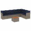 vidaXL 8 pcs conjunto sof&aacute;s p/ jardim c/ almofad&otilde;es vime PE cinzento