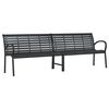 vidaXL Banco de jardim duplo 231 cm a&ccedil;o e WPC preto