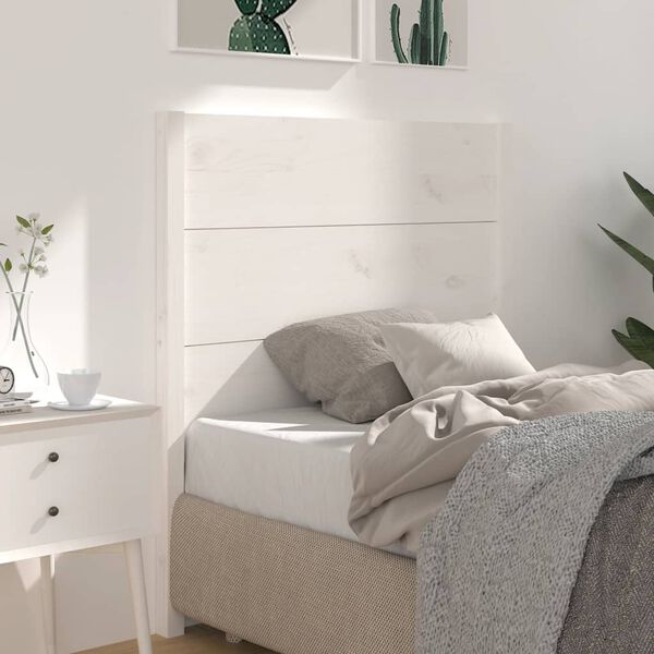 vidaXL Cabeceira de cama 106x4x100 cm pinho maci&ccedil;o branco