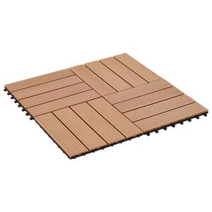 vidaXL Telha de Deck 22 unid. Teca 30 x 30 cm WPC