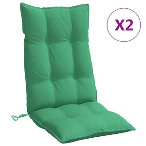 vidaXL Almofad&otilde;es p/ cadeira encosto alto 2 pcs tecido oxford verde