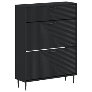 vidaXL Arm&aacute;rio de Sapatos HAARLEM 78 x 24 x 103 cm Preto