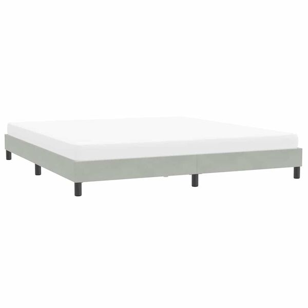 vidaXL Estrutura de cama sem colch&atilde;o 200x220 cm veludo cinzento-claro