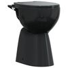 vidaXL Sanita sem rebordo 7 cm altura extra fecho suave cer&acirc;mica preto