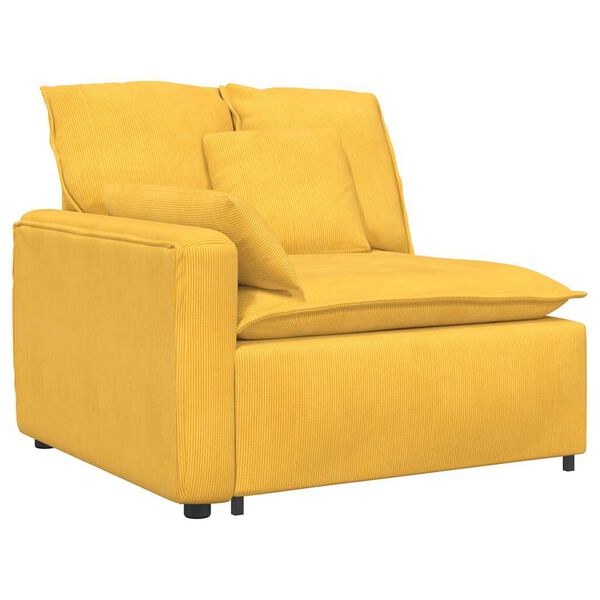 vidaXL Sof&aacute; modular com almofadas amarelo-claro