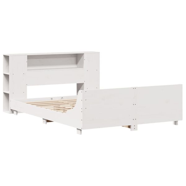 vidaXL Cama sem colch&atilde;o 120x200 cm madeira de pinho maci&ccedil;a branco