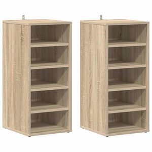 vidaXL Sapateiras 2pcs derivados de madeira carvalho sonoma