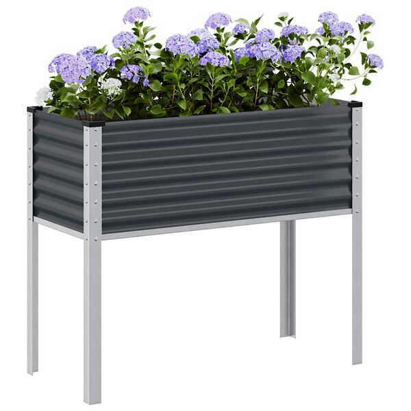 vidaXL Vaso de jardim antracite 100x45x90 cm a&ccedil;o