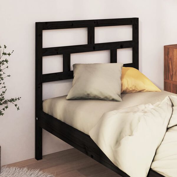 vidaXL Cabeceira de cama 106x4x100 cm pinho maci&ccedil;o preto