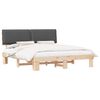 vidaXL Estrutura de Cama com Cabeceira Estofada Cinza Escuro