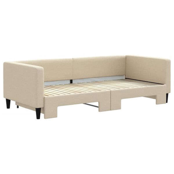 vidaXL Sof&aacute;-cama com gavet&atilde;o 90x200 cm tecido cor creme
