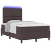 vidaXL Cama Box com colch&atilde;o Castanho escuro 120 x 190 cm tecido