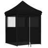 vidaXL Tenda p/ festas pop-up dobr&aacute;vel com 4 paredes laterais preto