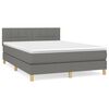 vidaXL Cama com molas/colch&atilde;o 140x200 cm tecido cinzento-escuro