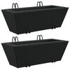vidaXL Canteiros com ganchos 2 pcs vime PE preto