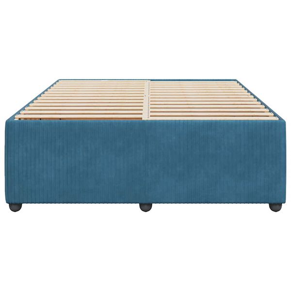 vidaXL Estrutura de cama 160x200 cm veludo azul