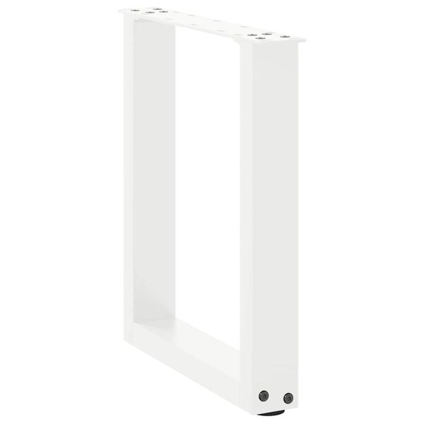 vidaXL P&eacute;s para mesa de centro em formato de U, 2 pe&ccedil;as, branco, 38x(42-43) cm, a&ccedil;o