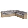 vidaXL 9 pcs conjunto de sof&aacute;s p/ jardim com almofad&otilde;es vime PE bege