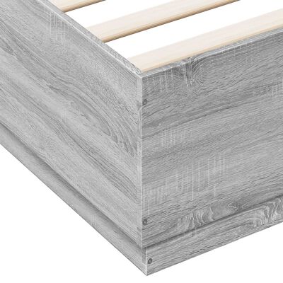 vidaXL Estrutura de cama 150x200 cm derivados de madeira cinza sonoma