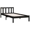vidaXL Estrutura de cama solteiro 90x190 cm pinho maci&ccedil;o preto