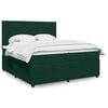 vidaXL Cama com molas/colch&atilde;o 200x200 cm veludo verde-escuro