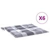vidaXL Almofad&otilde;es cadeiras jardim 6pcs tecido oxford xadrez cinzento