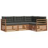 vidaXL Conjunto de Sof&aacute;s para Exterior 4 unid. Natural e Antracite