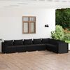 vidaXL 7 pcs conjunto lounge de jardim c/ almofad&otilde;es vime PE preto