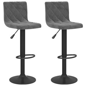 vidaXL Bancos de bar 2 pcs veludo cinzento-escuro