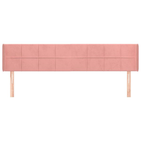 vidaXL Cabeceira de cama c/ abas veludo 163x16x78/88 cm rosa