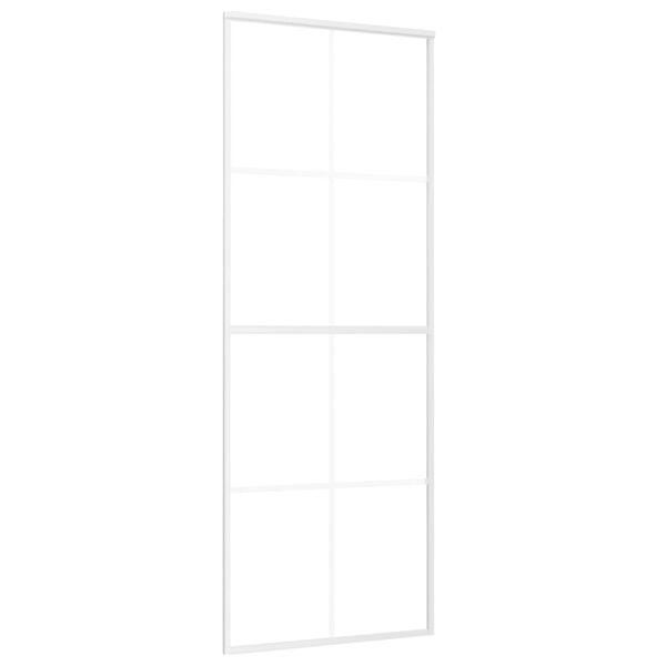vidaXL Porta deslizante em vidro ESG fosco e alumínio 76x205 cm branco