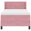 vidaXL Cama Box com colch&atilde;o com cabeceira Rosa 200 x 100 cm Poli&eacute;ster