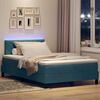 vidaXL Cama Box Spring LED com colch&atilde;o Azul Escuro 120 x 200 cm Veludo